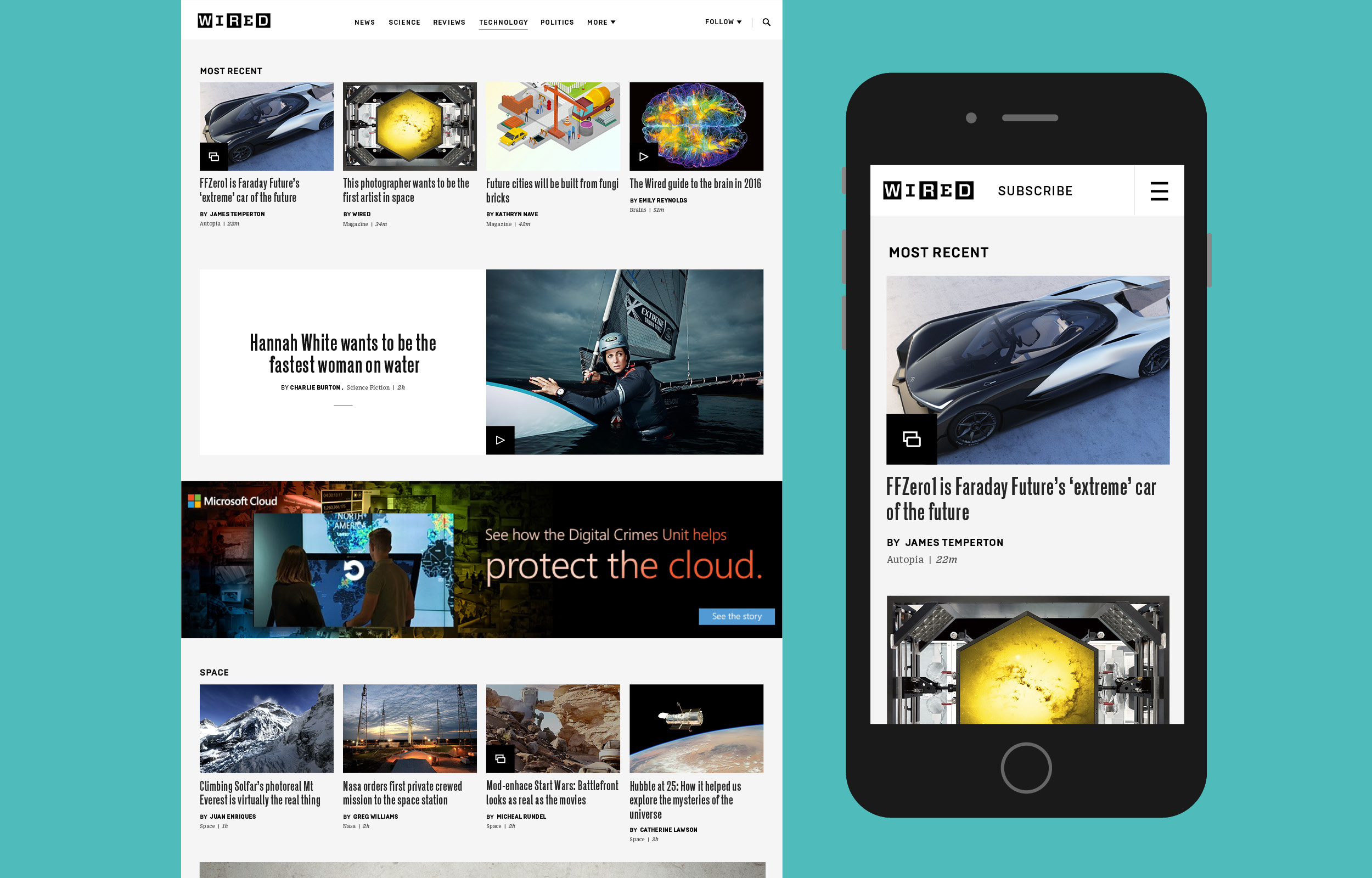 Wired homepage